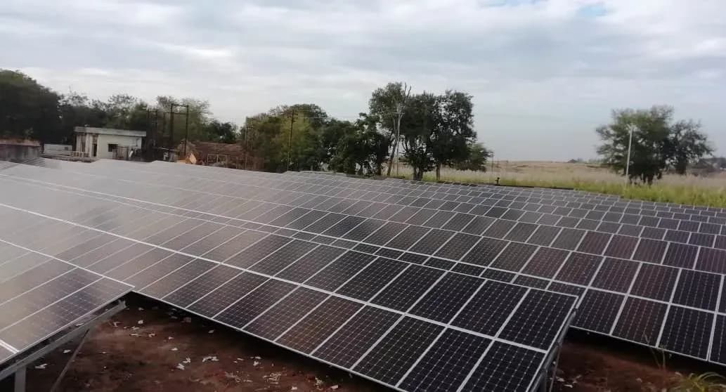 Solar arrays at the Zarali water pumping station